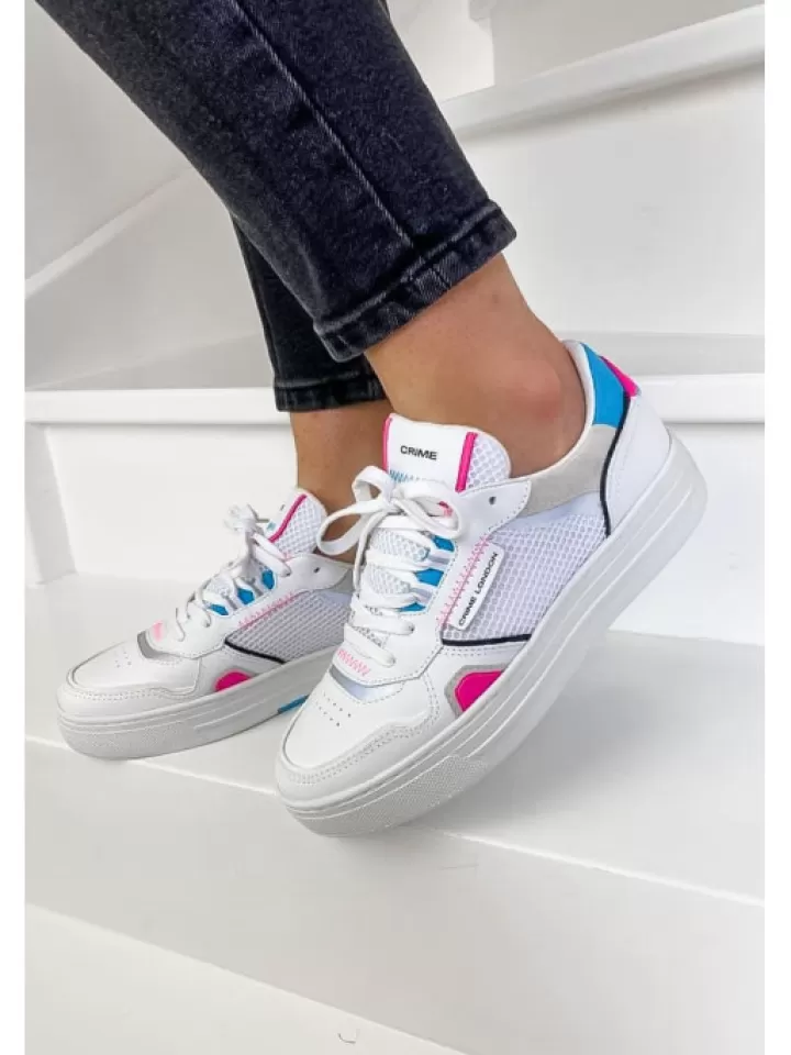 Best Crime London Sneakers Low Top Off Court Multicolor- Blanc