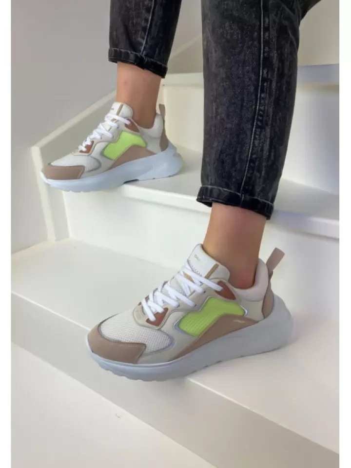 Store Crime London Sneakers Skyline Runner Multicolor- Beige